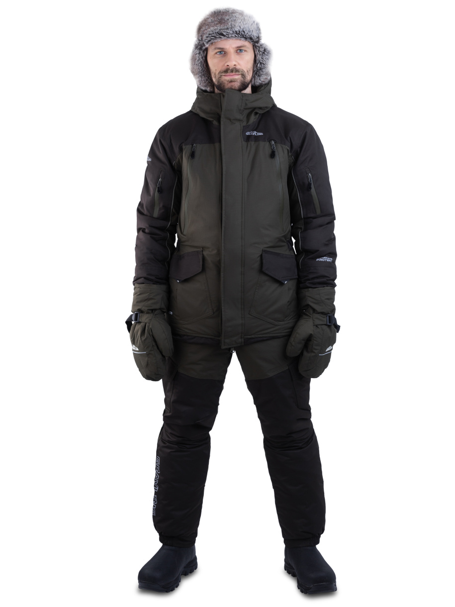 Скат V2 костюм для рыбалки GRAYLING, зимний -45, хаки